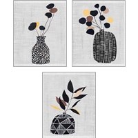 Framed 'Decorated Vase with Plant 3 Piece Art Print Set' border=