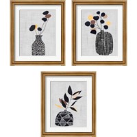 Framed Decorated Vase with Plant 3 Piece Framed Art Print Set
