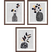 Framed Decorated Vase with Plant 3 Piece Framed Art Print Set