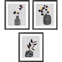 Framed Decorated Vase with Plant 3 Piece Framed Art Print Set