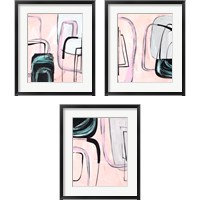 Framed 'Lumiere Rose 3 Piece Framed Art Print Set' border=