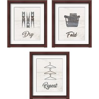 Framed 'Barnwood Laundry 3 Piece Framed Art Print Set' border=