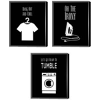 Framed Laundry - Black 3 Piece Canvas Print Set