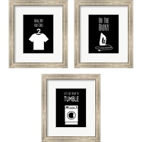 Framed Laundry - Black 3 Piece Framed Art Print Set