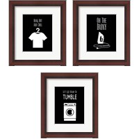 Framed 'Laundry - Black 3 Piece Framed Art Print Set' border=