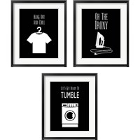 Framed Laundry - Black 3 Piece Framed Art Print Set