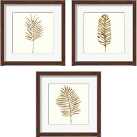 Framed 'Gilded Palm 3 Piece Framed Art Print Set' border=