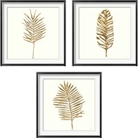 Framed 'Gilded Palm 3 Piece Framed Art Print Set' border=