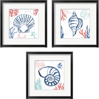 Framed 'Coastal Jewels 3 Piece Framed Art Print Set' border=