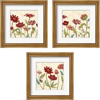 Framed Red Gold Beauties 3 Piece Framed Art Print Set