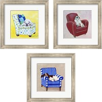 Framed Dogs on Chairs 3 Piece Framed Art Print Set