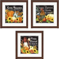 Framed 'Harvest Greetings 3 Piece Framed Art Print Set' border=