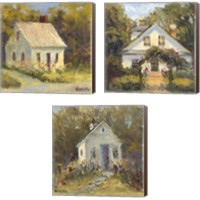 Framed Sweet Cottage 3 Piece Canvas Print Set