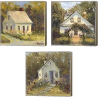 Framed 'Sweet Cottage 3 Piece Canvas Print Set' border=