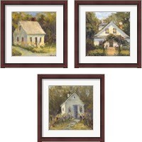 Framed 'Sweet Cottage 3 Piece Framed Art Print Set' border=