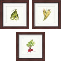 Framed 'Veggie Market 3 Piece Framed Art Print Set' border=