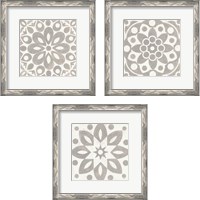 Framed 'Winter Caravan Tile 3 Piece Framed Art Print Set' border=