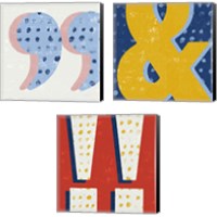 Framed 'Punctuated Square 3 Piece Canvas Print Set' border=