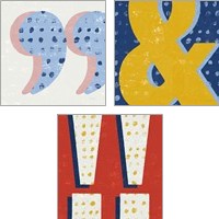 Framed Punctuated Square 3 Piece Art Print Set