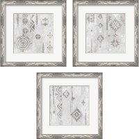 Framed 'Scandanavian Mood Silver 3 Piece Framed Art Print Set' border=