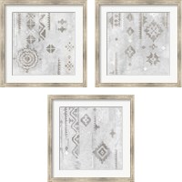Framed 'Scandanavian Mood Silver 3 Piece Framed Art Print Set' border=