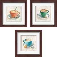 Framed 'Wake Me Up Coffee 3 Piece Framed Art Print Set' border=