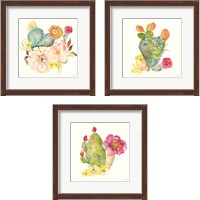Framed 'Succulent Desert 3 Piece Framed Art Print Set' border=