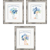 Framed Coastline Botanical 3 Piece Framed Art Print Set