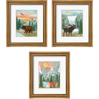 Framed 'Woodland Forest 3 Piece Framed Art Print Set' border=