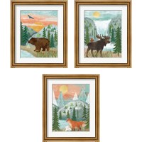 Framed Woodland Forest 3 Piece Framed Art Print Set