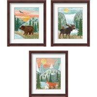 Framed 'Woodland Forest 3 Piece Framed Art Print Set' border=