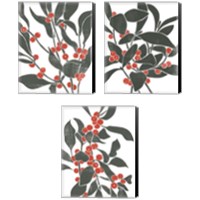 Framed Colorblock Berry Branch 3 Piece Canvas Print Set