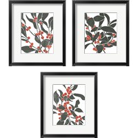 Framed Colorblock Berry Branch 3 Piece Framed Art Print Set