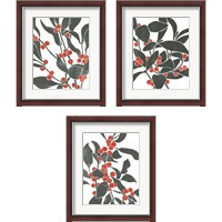 Framed 'Colorblock Berry Branch 3 Piece Framed Art Print Set' border=