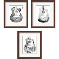 Framed 'Guitar Flow 3 Piece Framed Art Print Set' border=