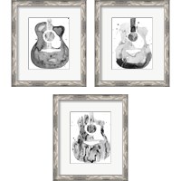 Framed 'Guitar Flow 3 Piece Framed Art Print Set' border=