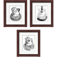 Framed 'Guitar Flow 3 Piece Framed Art Print Set' border=