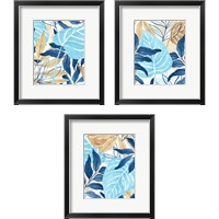 Framed 'Blue Jungle 3 Piece Framed Art Print Set' border=
