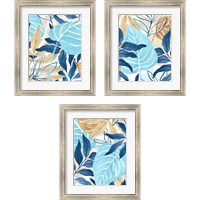 Framed 'Blue Jungle 3 Piece Framed Art Print Set' border=