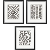 Framed 'Tribal Geometry 3 Piece Framed Art Print Set' border=