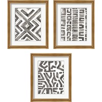 Framed Tribal Geometry 3 Piece Framed Art Print Set