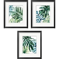 Framed 'Tropical Leaf Medley 3 Piece Framed Art Print Set' border=