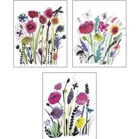 Framed Free Floral 3 Piece Art Print Set