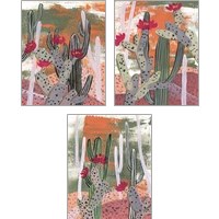 Framed 'Desert Flowers 3 Piece Art Print Set' border=