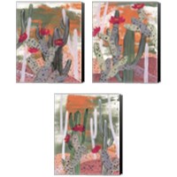 Framed 'Desert Flowers 3 Piece Canvas Print Set' border=