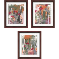 Framed 'Desert Flowers 3 Piece Framed Art Print Set' border=
