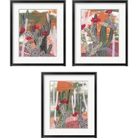 Framed 'Desert Flowers 3 Piece Framed Art Print Set' border=