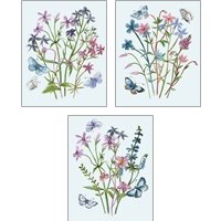 Framed 'Wildflowers Arrangements 3 Piece Art Print Set' border=