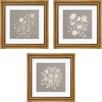 Framed Flower Bunch on Linen 3 Piece Framed Art Print Set