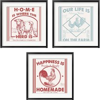 Framed 'Vintage Farmhouse 3 Piece Framed Art Print Set' border=